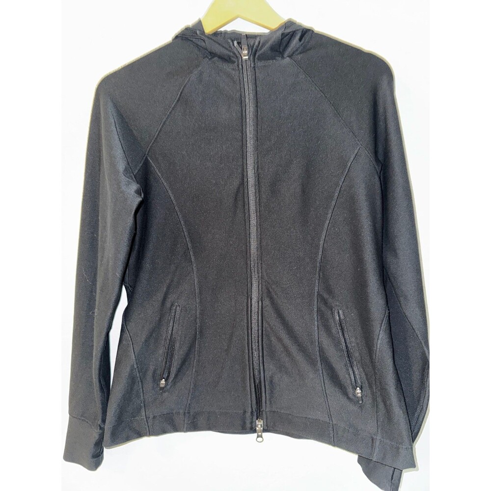 L.L.Bean Full Zip Hoodie Womens Small Black Stretch Performance Jacket
